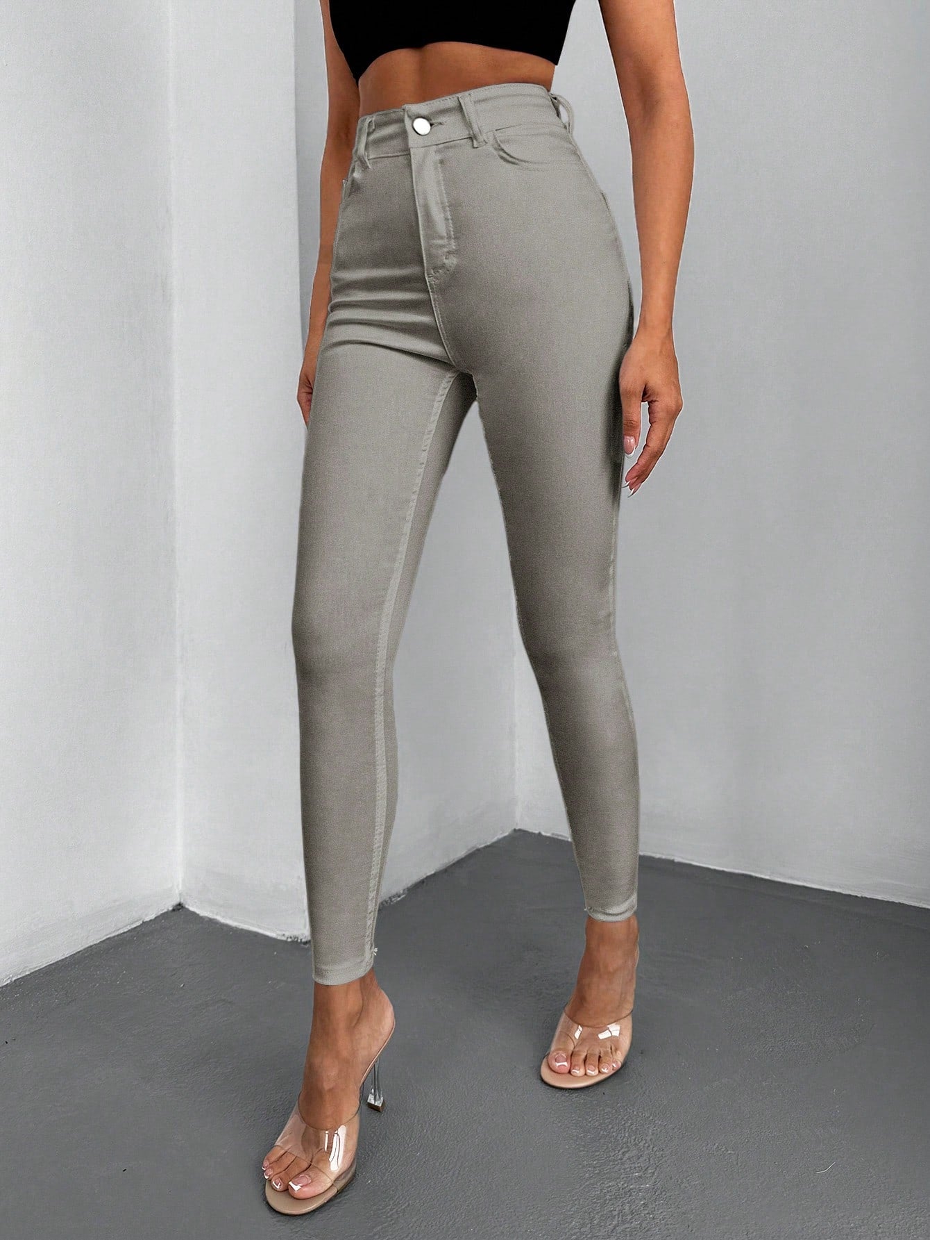 Blugi Dama, Croiala Slim Fit, Talie Inalta