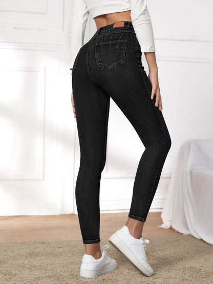 Blugi dama, Talie Inalta, Croiala Slim-Fit