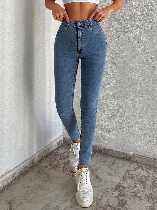 Blugi Dama Talie Inalta Croiala Skinny