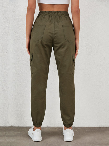 Pantaloni Cargo Dama, Talie Inalta & Elastica