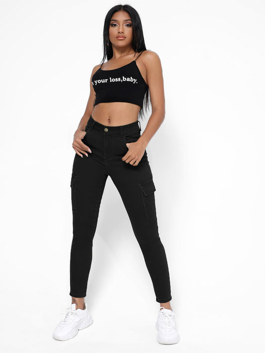 Blugi Cargo, Skinny Fit, Talie Mijlocie