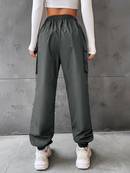 Pantaloni Cargo Dama, Talie Inalta Elastica