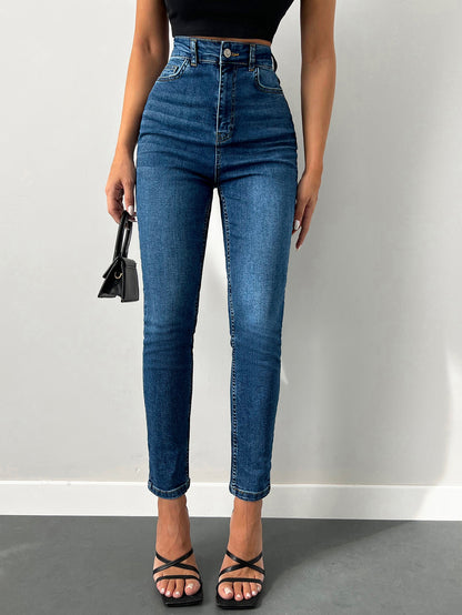 Blugi Dama, Croiala Slim Fit, Talie Super Inalta