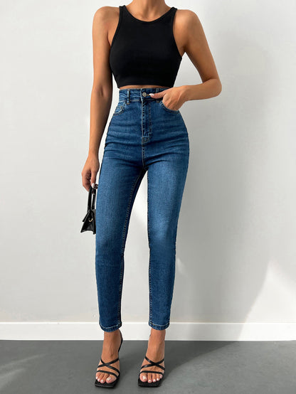 Blugi Dama, Croiala Slim Fit, Talie Super Inalta