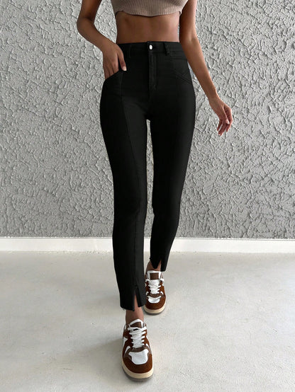 Blugi Dama, Croiala Skinny, Cu Tiv Despicat