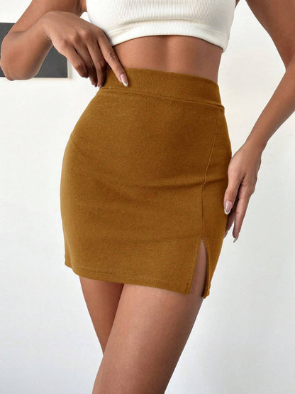 Fusta Dama, Bodycon, Talie Inalta Si Tiv Despicat
