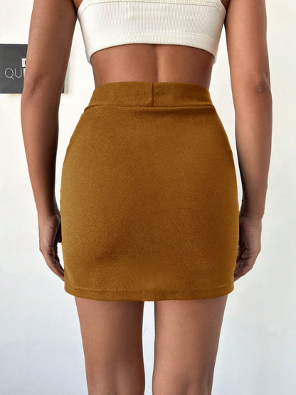 Fusta Dama, Bodycon, Talie Inalta Si Tiv Despicat