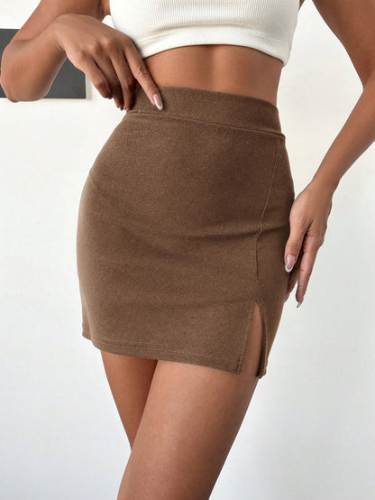 Fusta Dama, Bodycon, Talie Inalta Si Tiv Despicat