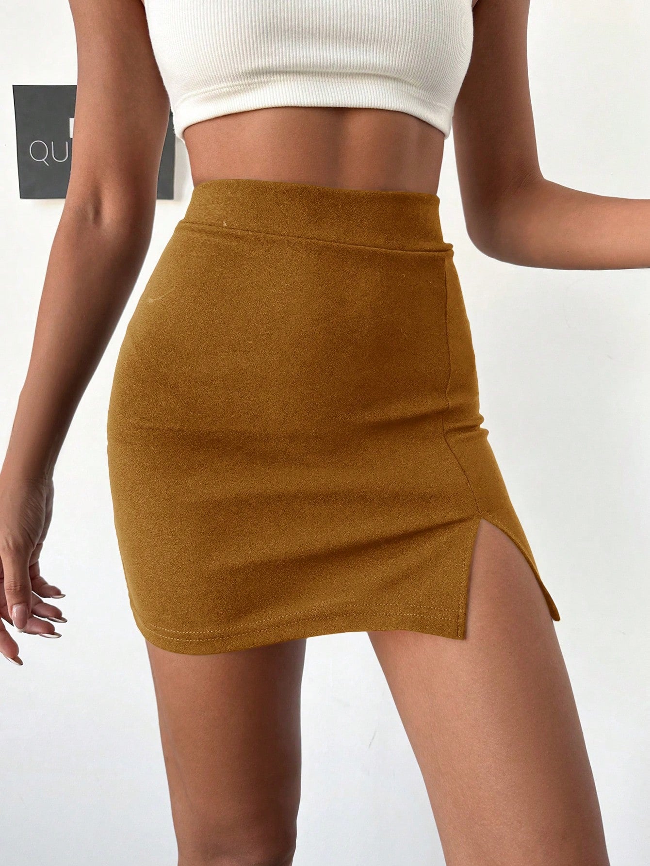 Fusta Dama, Bodycon, Talie Inalta Si Tiv Despicat