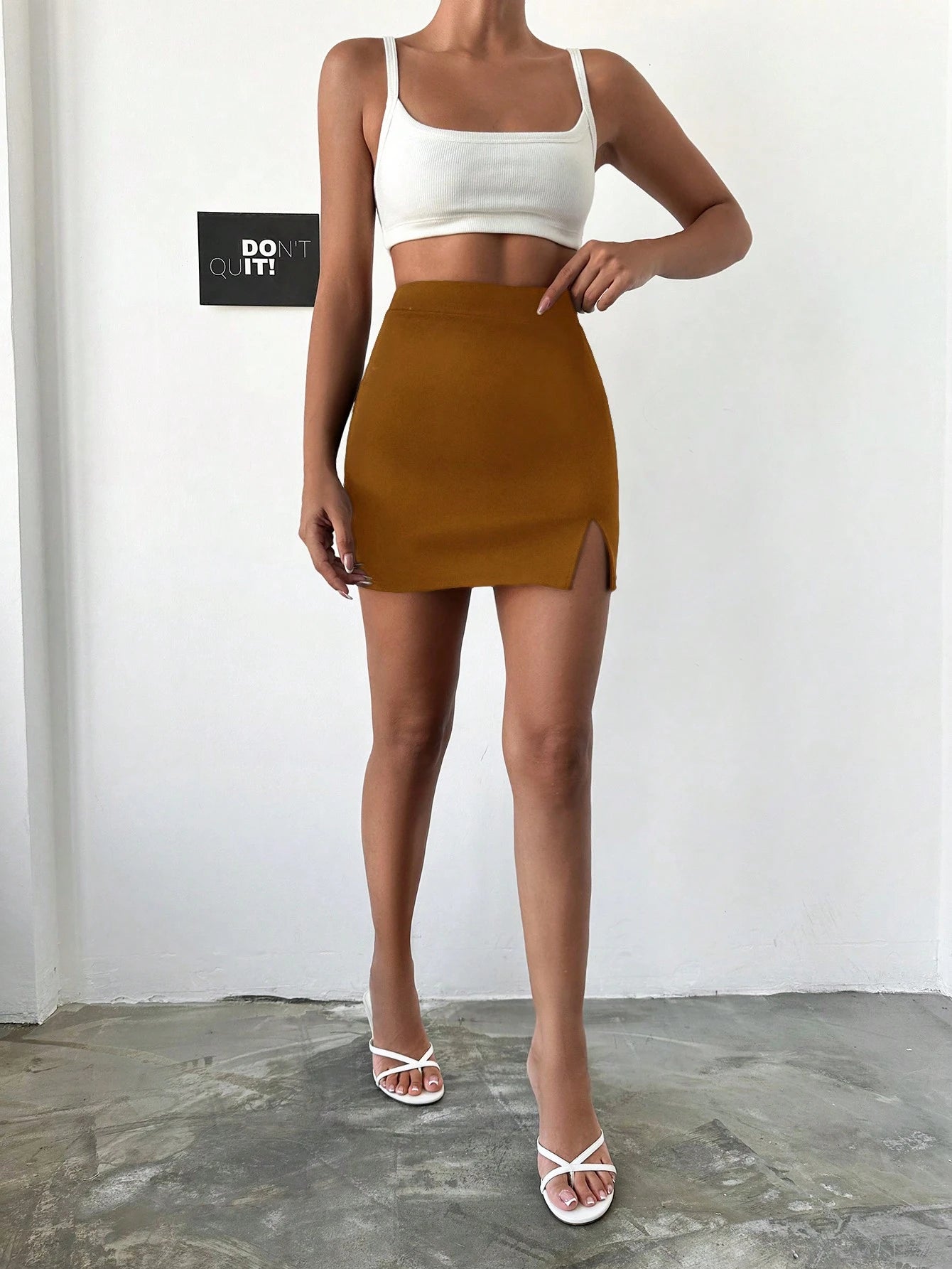 Fusta Dama, Bodycon, Talie Inalta Si Tiv Despicat