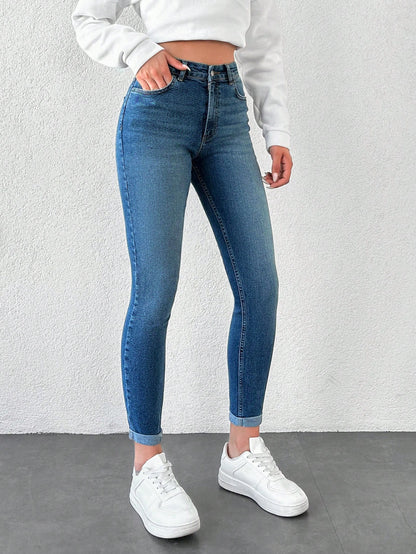 Blugi dama, Talie Inalta, Croiala Slim-Fit