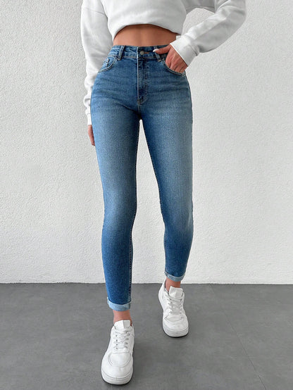 Blugi dama, Talie Inalta, Croiala Slim-Fit