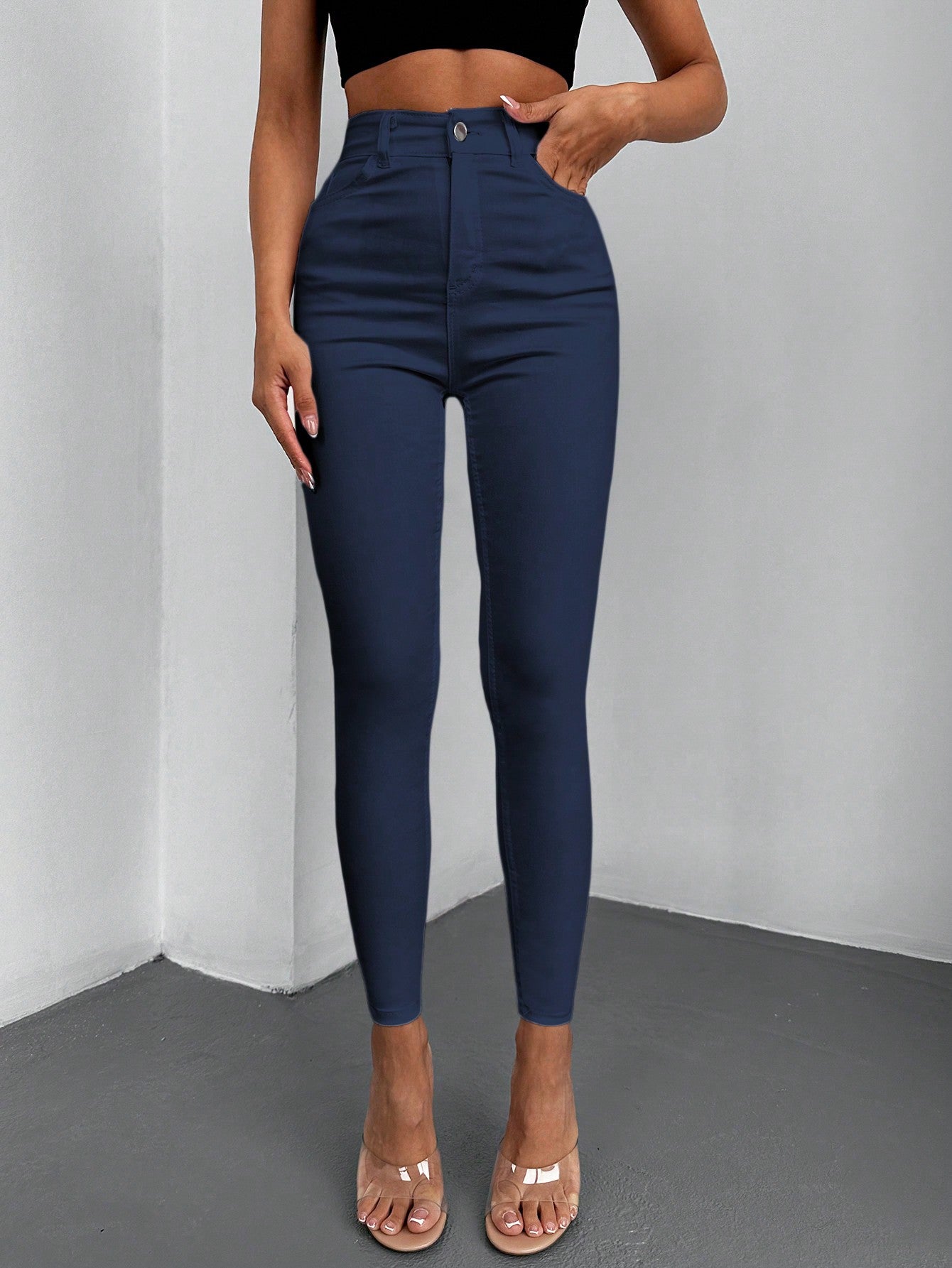 Blugi Dama, Croiala Slim Fit, Talie Inalta