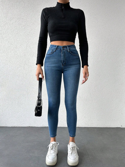 Blugi Dama, Croiala Slim Fit, Elastici, Subtiri