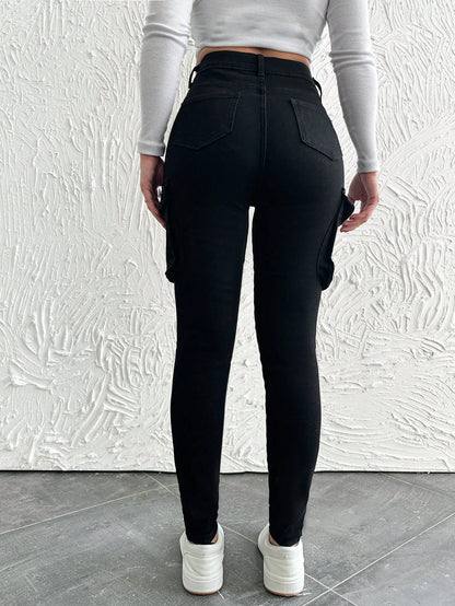 Blugi Gargo Dama, Croiala Slim-Fit, Talie Inalta