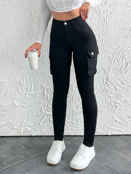 Blugi Gargo Dama, Croiala Slim-Fit, Talie Inalta