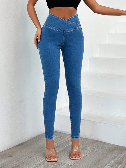 Blugi Dama, Croiala Slim Fit, Talie Inalta