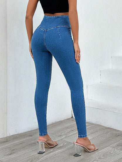 Blugi Dama, Croiala Slim Fit, Talie Inalta