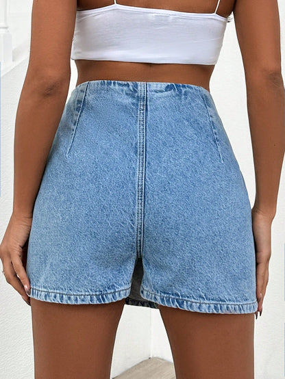 Blugi Dama, Tip Skort, Talie Inalta, Croiala Slim Fit