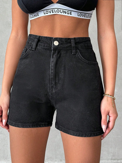 Blugi Dama, Scurti, Croiala Slim-Fit & Talie Inalta