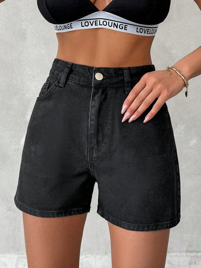 Blugi Dama, Scurti, Croiala Slim-Fit & Talie Inalta