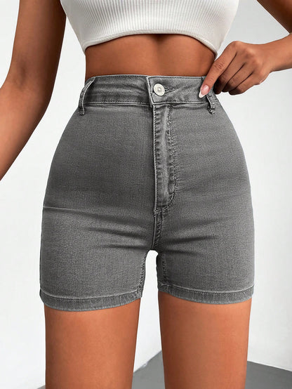 Blugi Dama, Scurti, Croiala Slim-Fit & Talie Inalta