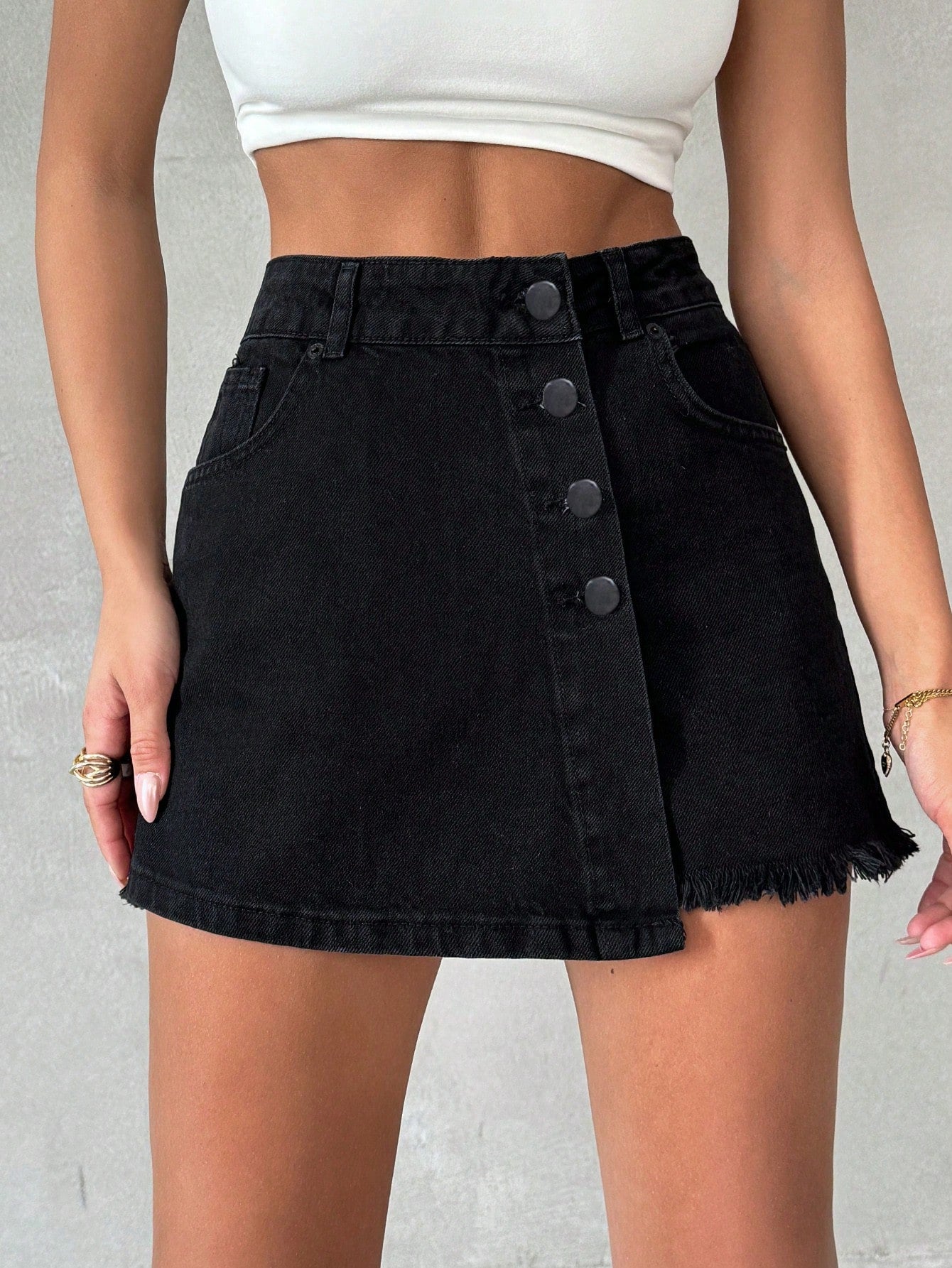 Blugi Dama, Tip Skort, Talie Inalta, Croiala Slim Fit