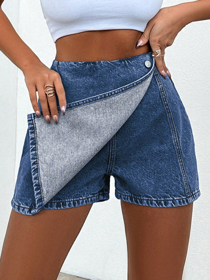 Blugi Dama, Tip Skort, Talie Inalta, Croiala Slim Fit