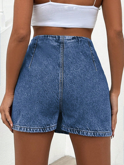 Blugi Dama, Tip Skort, Talie Inalta, Croiala Slim Fit