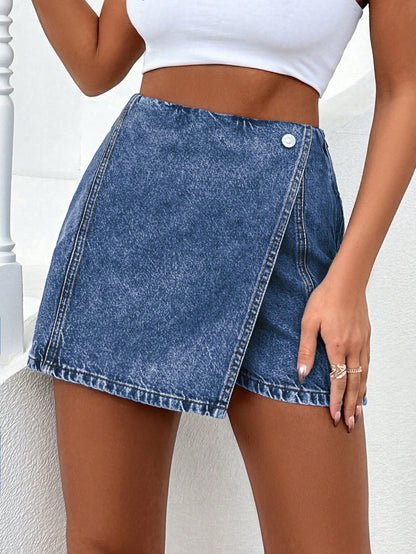 Blugi Dama, Tip Skort, Talie Inalta, Croiala Slim Fit