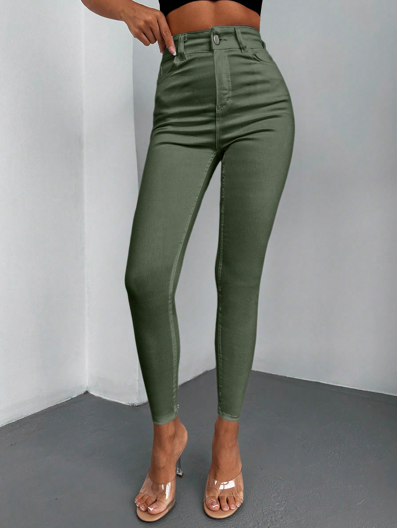 Blugi Dama, Croiala Slim Fit, Talie Inalta