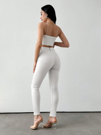 Blugi Dama, Croiala Slim Fit, Talie Inalta