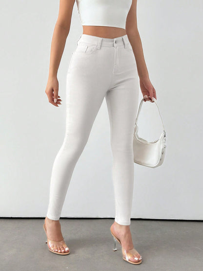 Blugi Dama, Croiala Slim Fit, Talie Inalta