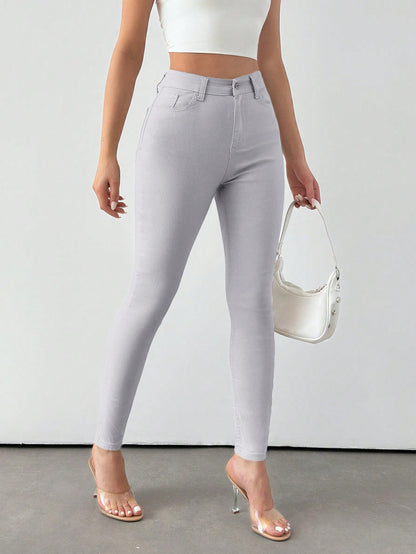 Blugi Dama, Croiala Slim Fit, Talie Inalta
