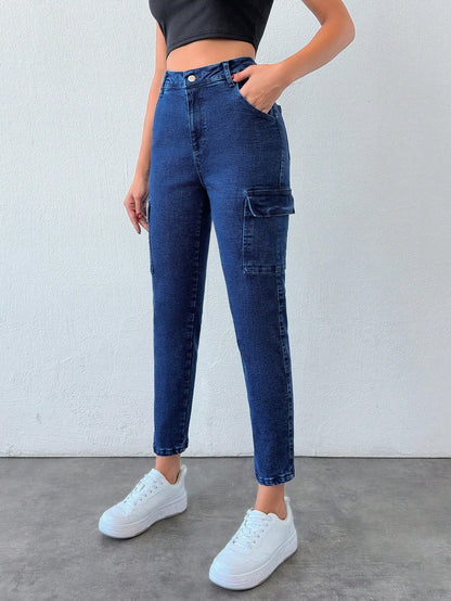 Blugi Cargo, Skinny Fit, Talie Mijlocie