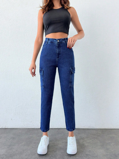 Blugi Cargo, Skinny Fit, Talie Mijlocie