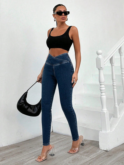 Blugi Dama, Croiala Slim Fit, Talie Inalta