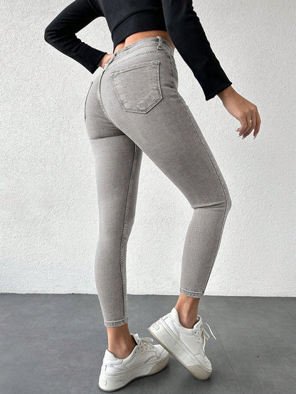 Blugi Dama, Croiala Slim Fit, Elastici, Subtiri