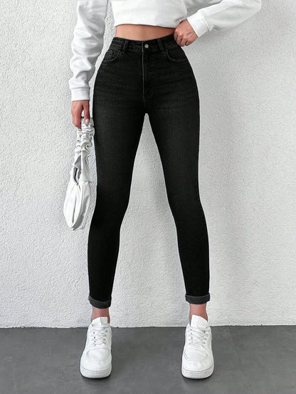 Blugi dama, Talie Inalta, Croiala Slim-Fit