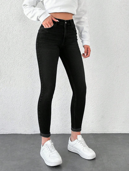 Blugi dama, Talie Inalta, Croiala Slim-Fit