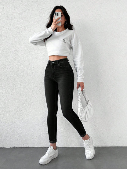 Blugi dama, Talie Inalta, Croiala Slim-Fit