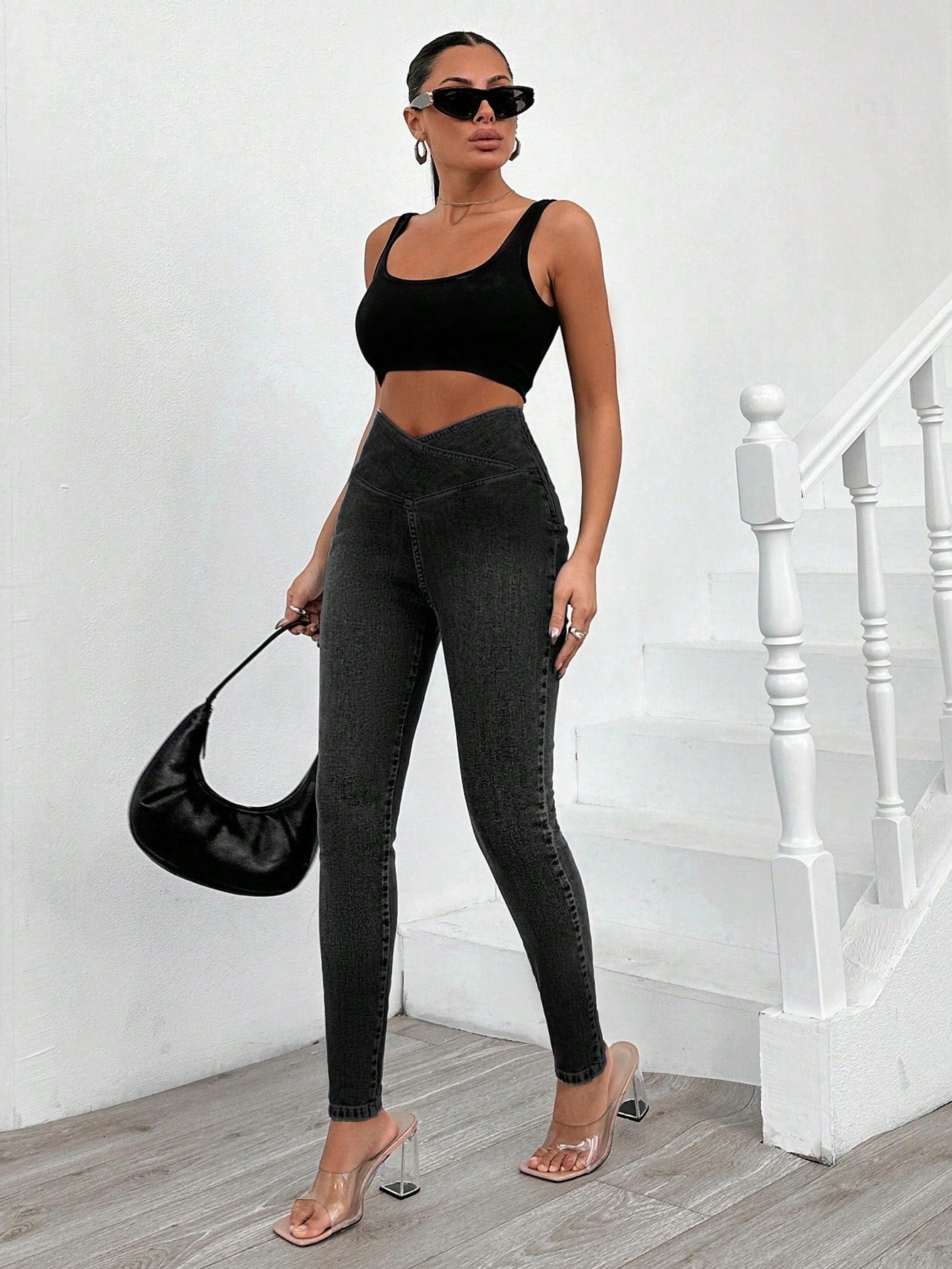 Blugi Dama, Croiala Slim Fit, Talie Inalta