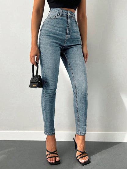 Blugi Dama, Croiala Slim Fit, Talie Super Inalta