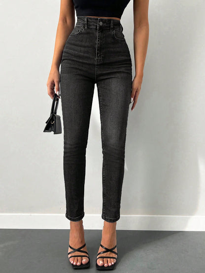 Blugi Dama, Croiala Slim Fit, Talie Super Inalta