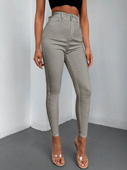 Blugi Dama, Croiala Slim Fit, Talie Inalta