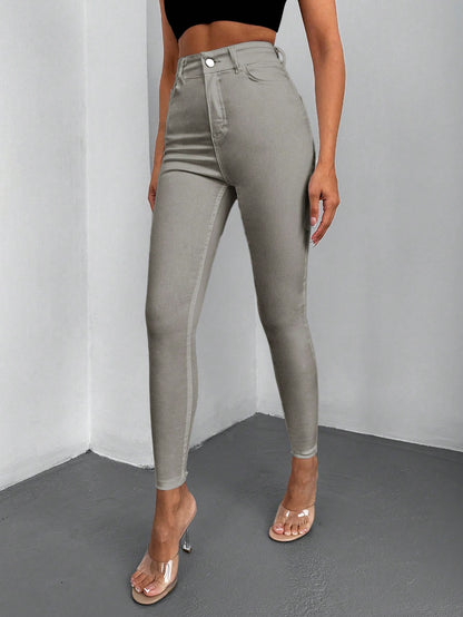 Blugi Dama, Croiala Slim Fit, Talie Inalta