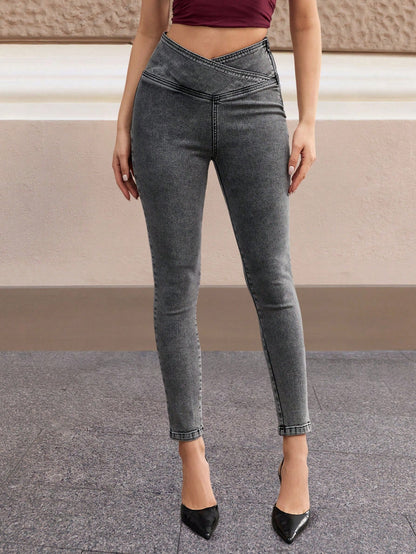 Blugi Dama, Croiala Slim Fit, Talie Inalta