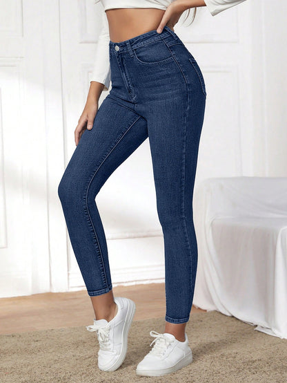 Blugi dama, Talie Inalta, Croiala Slim-Fit