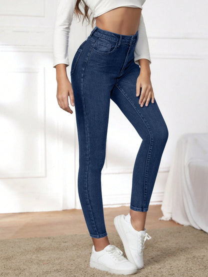 Blugi dama, Talie Inalta, Croiala Slim-Fit