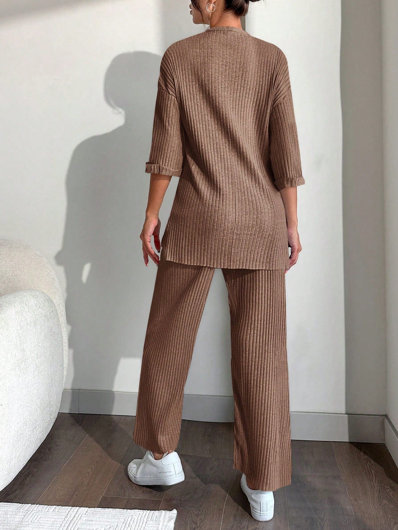 Compleu Dama, Bluza Cu Maneci 3 Sferturi & Pantaloni Croiala Dreapta